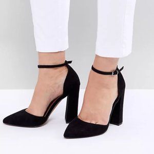 NWT ASOS DESIGN Wide Fit Pebble pointed high heels